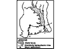 The towns marked X and Y respectively are